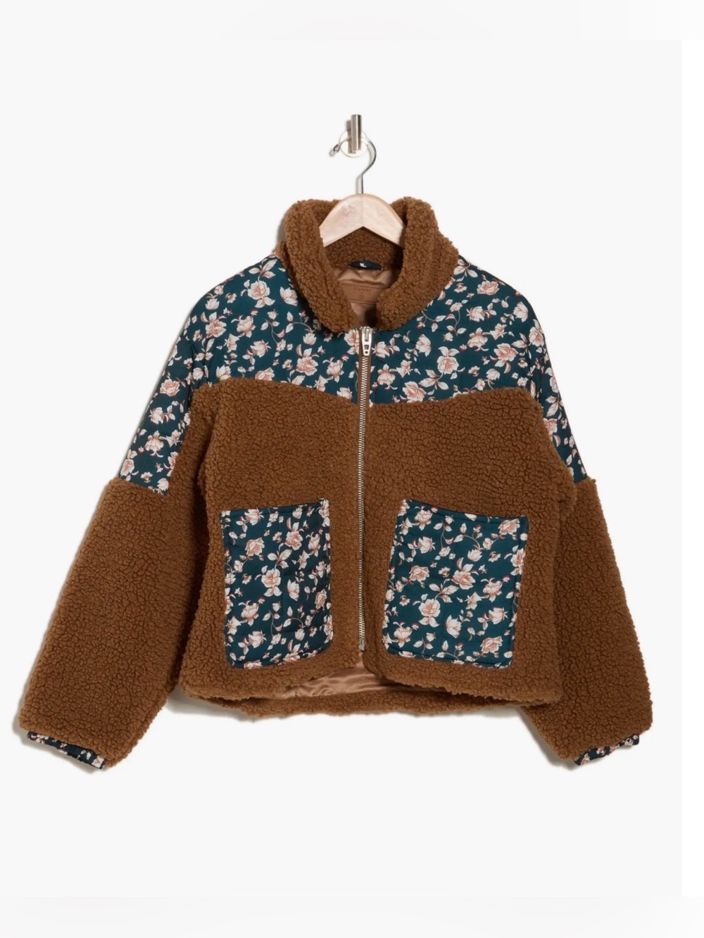 BLANKNYC Floral Quilted Trim Fleece
Jacket Size XS